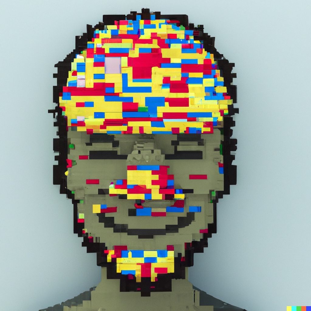 Human brain made out of lego bricks